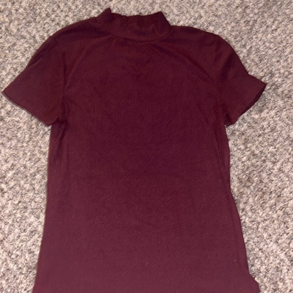 High Neck Ribbed Tee - Picture 1 of 4